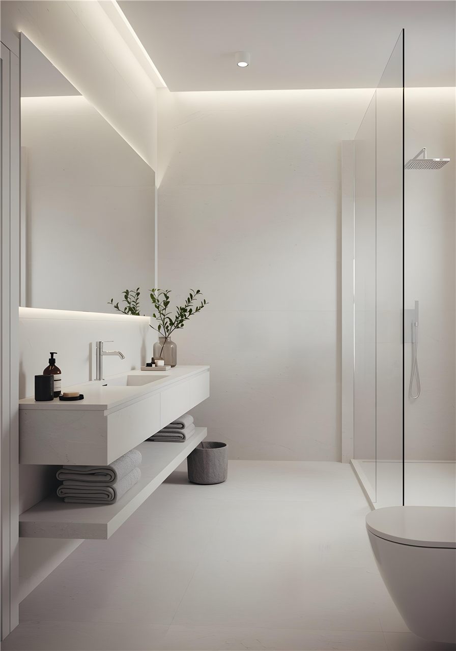 Reforma de baño minimalista — E-Renova, reformas en Sada