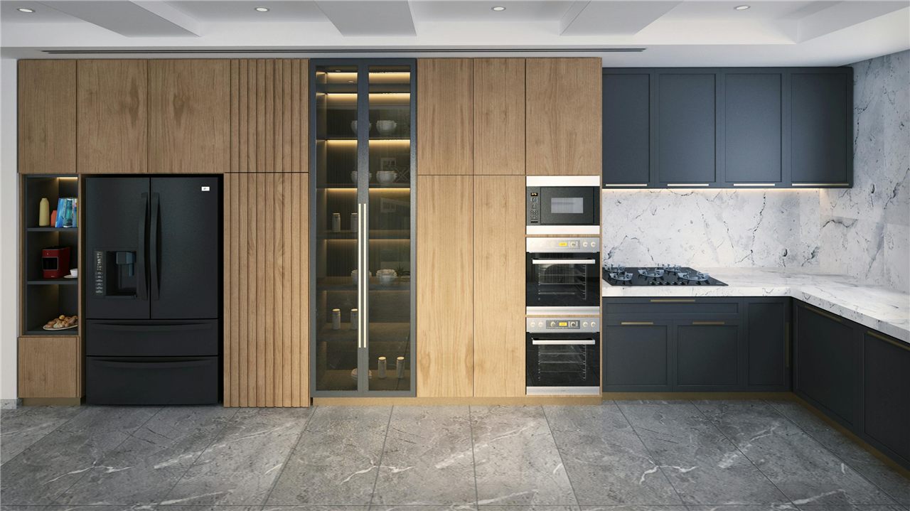 Reforma de cocina moderna en tono oscuro en Coruña — E-Renova